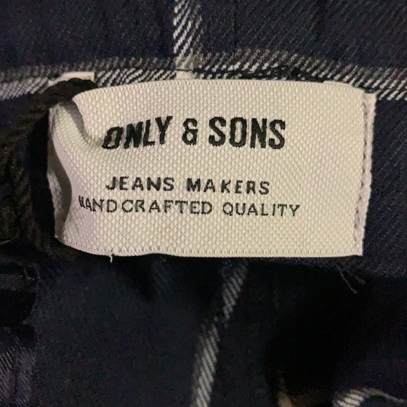 ASOS Only & Sons Check Trouser With Drawstring in Blue and Windowpane Print Sm. - Picture 7 of 11